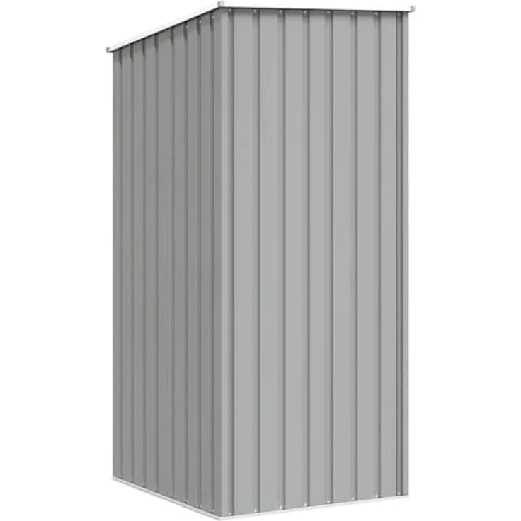 vidaXL Gerätehaus Grau 87x98x159 cm Verzinkter Stahl, ideal zur Aufbewahrung von Gartenwerkzeugen und -möbeln – Bild 6