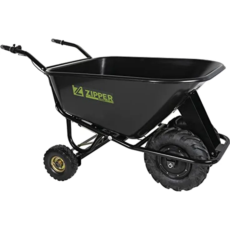 Zipper Akku-Schubkarre ZI-EWB300-160L, elektrische Schubkarre mit 300 kg Nutzlast und 160 l Fassungsvermögen, 40V Li-Ionen-Akku