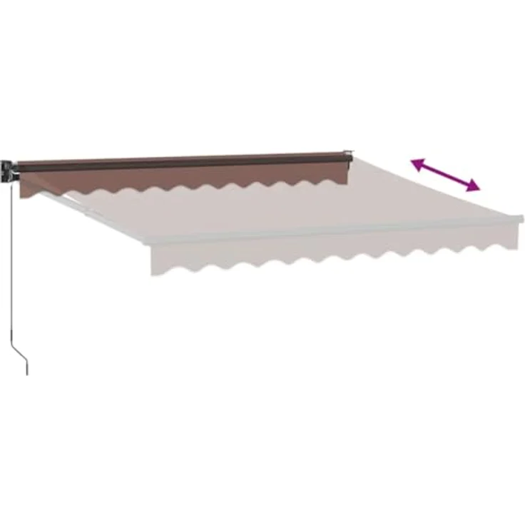 vidaXL Manuelle Markise, UV-beständig, Braun 300x250 cm, pulverbeschichteter Aluminiumrahmen – Bild 6