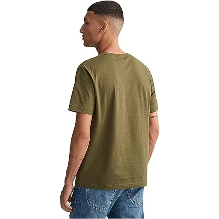 GANT Reg Shield, Herren Shirt aus 100% Baumwolle, Grün, Größe S mit gesticktem Emblem – Bild 2