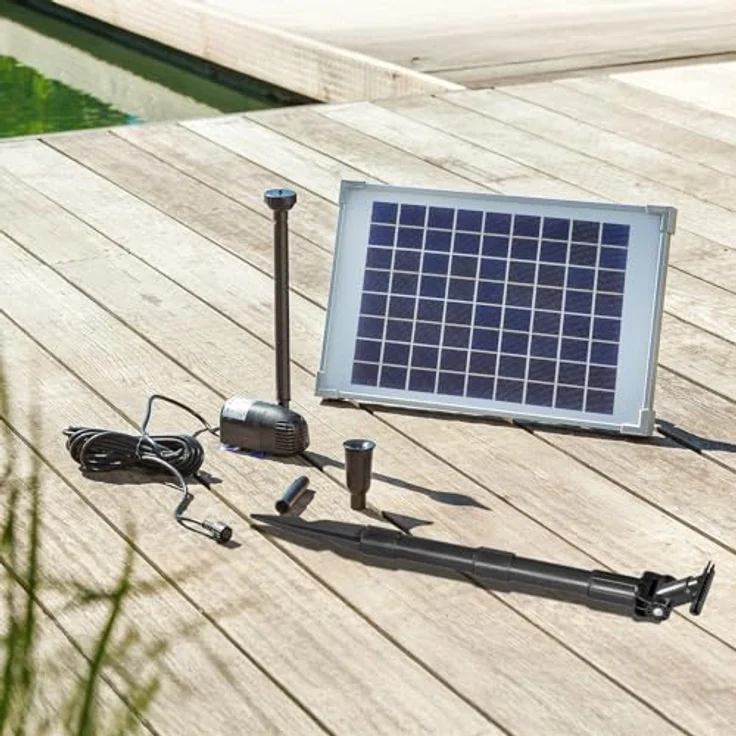 esotec Solarpumpe Solar Teichpumpe 10 Watt Solarmodul 610 l/h Förderleistung 1,5 m Förderhöhe Komplettset Gartenteich – Bild 4