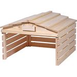 dobar 56194e Mährobotergarage mit abnehmbarem Dach - Rasenroboter Unterstand Massivholz - Rasenmäher Garage - Automower Überdachung - 78,5 x 74 x 52,5 cm - Natur