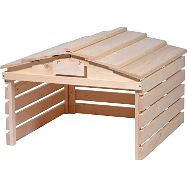 dobar 56194e Mährobotergarage mit abnehmbarem Dach - Rasenroboter Unterstand Massivholz - Rasenmäher Garage - Automower Überdachung - 78,5 x 74 x 52,5 cm - Natur