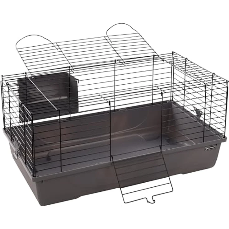 Flamingo MEERSCHWEINCHEN- UND ZWERGKANINCHENKÄFIG MOBI S GRAU 75x47x40CM aus Metall und Kunststoff – Bild 2