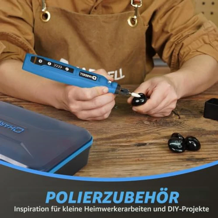 HARDELL Mini Akku Rotationswerkzeug, 5 Geschwindigkeiten (5000-18000 U/min), mit LED und 69 Zubehörteilen für Gravur und Basteln, pink-129pcs – Bild 5
