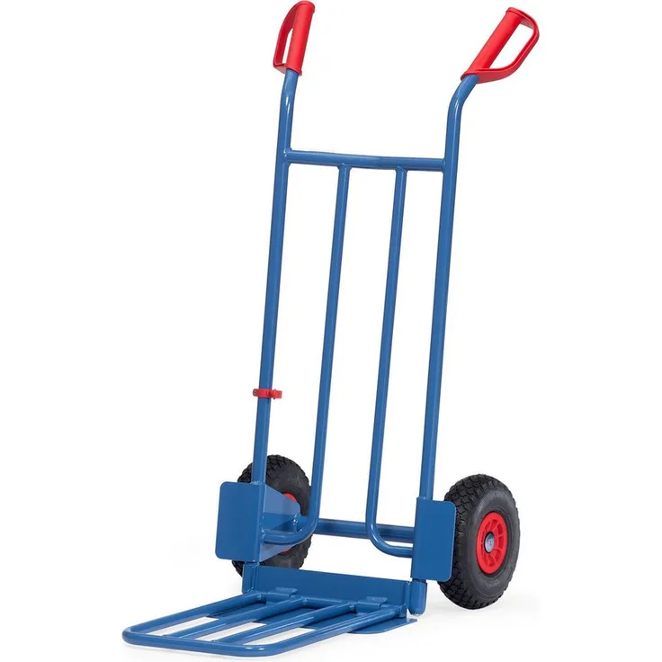 FETRA Sackkarre Paketkarre K1116P, Handlich mit großer Stahlrohr-Klappschaufel, blau