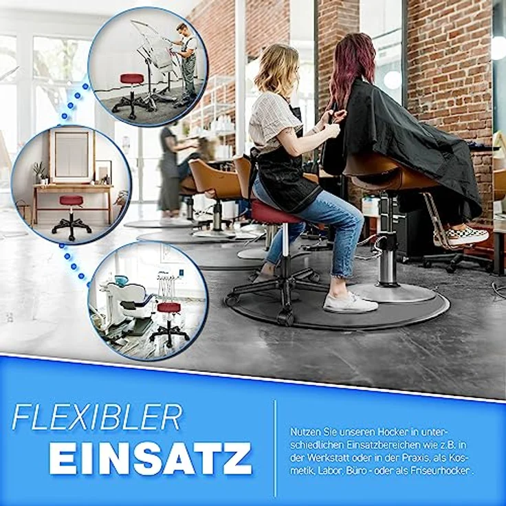 Rollhocker Weinrot Arbeitshocker Drehhocker Kosmetikhocker Praxishocker - Preisvergleich – Bild 5