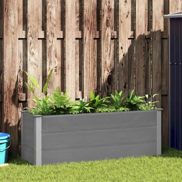 vidaXL Garten-Hochbeet WPC 150 x 50 x 54 cm Grau – Bild 3