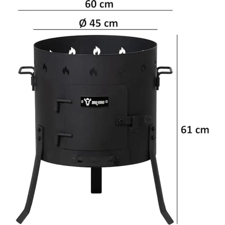 BBQ-Toro Feuerkorb Gusseisen Kazan 19L mit Kazan Ofen Ø 45 cm, Gusstopf mit Deckel, Gulaschkessel, Feuerkessel – Bild 4