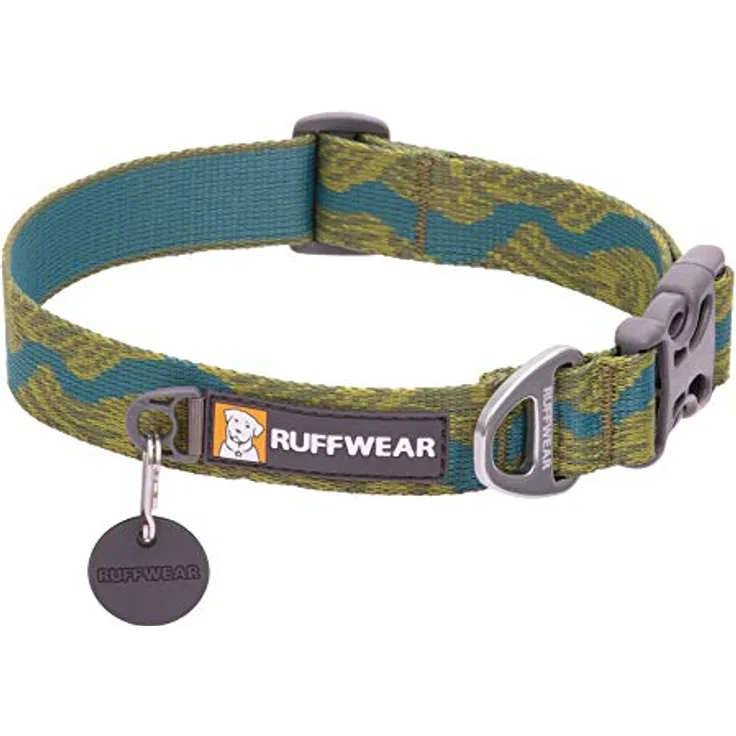 RUFFWEAR Flat Out Collar, Klassisches Hundehalsband für Große bis Sehr Große Hunderassen, Einstellbare Passform, Größe L (51-66 cm), New River
