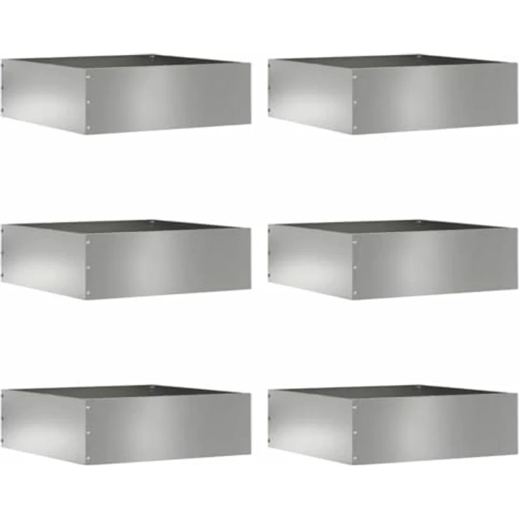 vidaXL Raseneinfassung 6er Set, verzinkter Stahl, 40 x 40 x 13 cm, moderne Metallkante für Garten und Terrasse, strapazierfähige Rasenbarriere – Bild 1