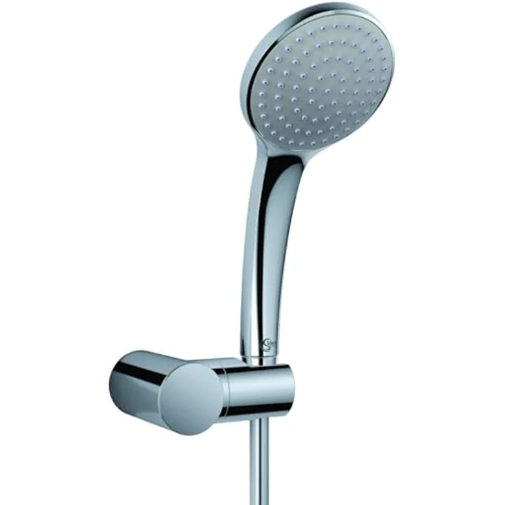 Ideal Standard Handbrause-Set Idealrain, 1-Funktionshandbrause mit 100 mm Durchmesser, 8 l/min, Chrom B9451AA – Bild 1