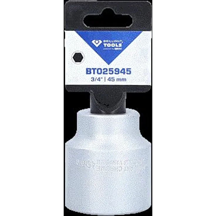 Brilliant Tools Sechskant-Stecknuss BT025945, 3/4" (20 mm) Innenvierkant-Antrieb, 45 mm Schlüsselweite aus matt verchromtem Chrom-Vanadium-Stahl – Bild 7