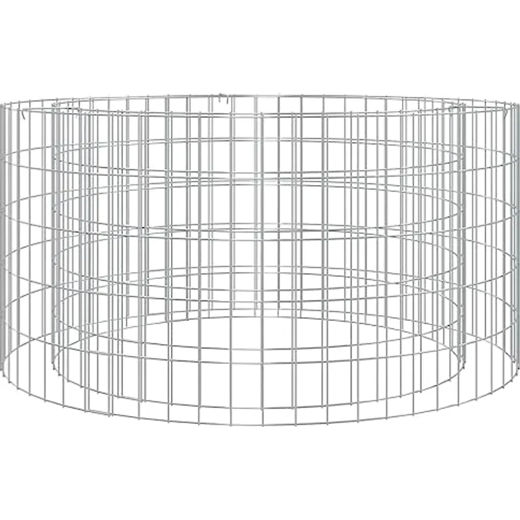 vidaXL Gabionen Feuerstelle, Gabione Feuerschale Feuerkorb, Steinkorb Gartenfeuer, Gartenkamin Steingabionen für Garten Terrasse, Verzinktes Eisen