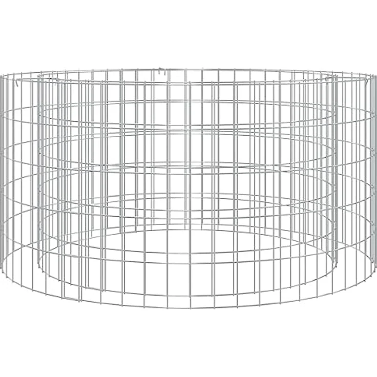 vidaXL Gabionen Feuerstelle, Gabione Feuerschale Feuerkorb, Steinkorb Gartenfeuer, Gartenkamin Steingabionen für Garten Terrasse, Verzinktes Eisen – Bild 1