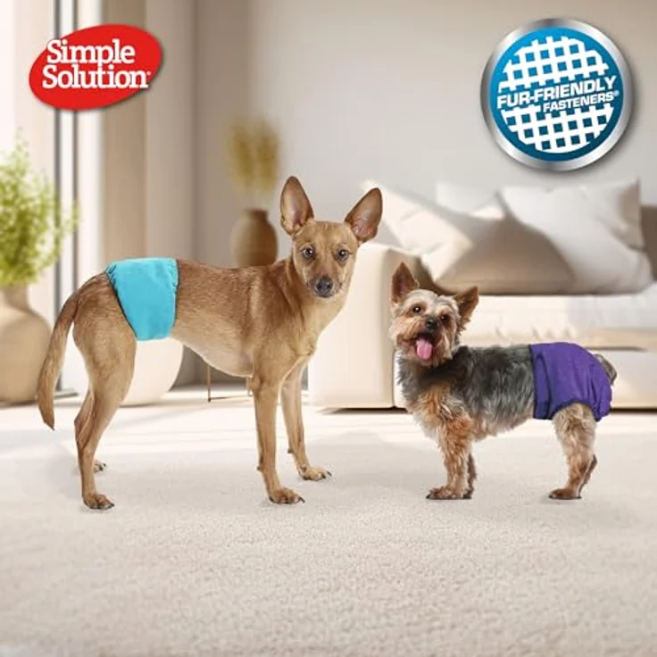Simple Solution Waschbare Hunde Windeln M, super-absorbierend für Hündinnen 7-16 kg, mit Schwanzloch und repositionierbaren Verschlüssen – Bild 5