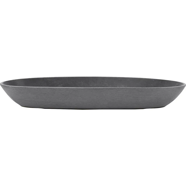 ECOPOTS Blumentopfuntersetzer SAUCER OVAL Grey, aus Recyclingkunststoff, bruchsicher, leicht, UV- und frostbeständig