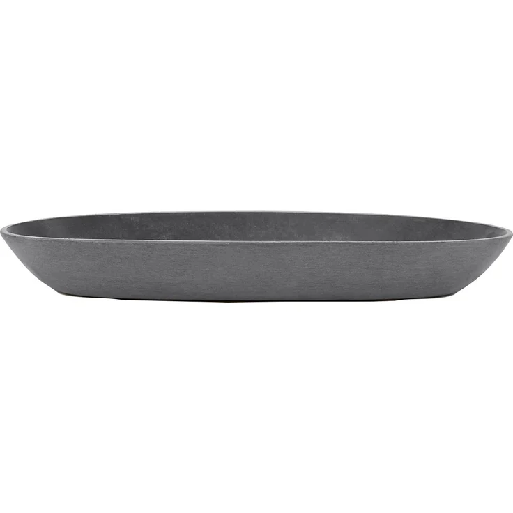 ECOPOTS Blumentopfuntersetzer SAUCER OVAL Grey, aus Recyclingkunststoff, bruchsicher, leicht, UV- und frostbeständig