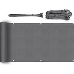 Sekey Balkon Sichtschutz Balkonabdeckung HDPE 220 g/m², Leicht Transparent Wind- und UV-Schutz Wetterfest, mit Ösen, Nylon Kabelbinder und Kordel Anthrazit 0.75×3m