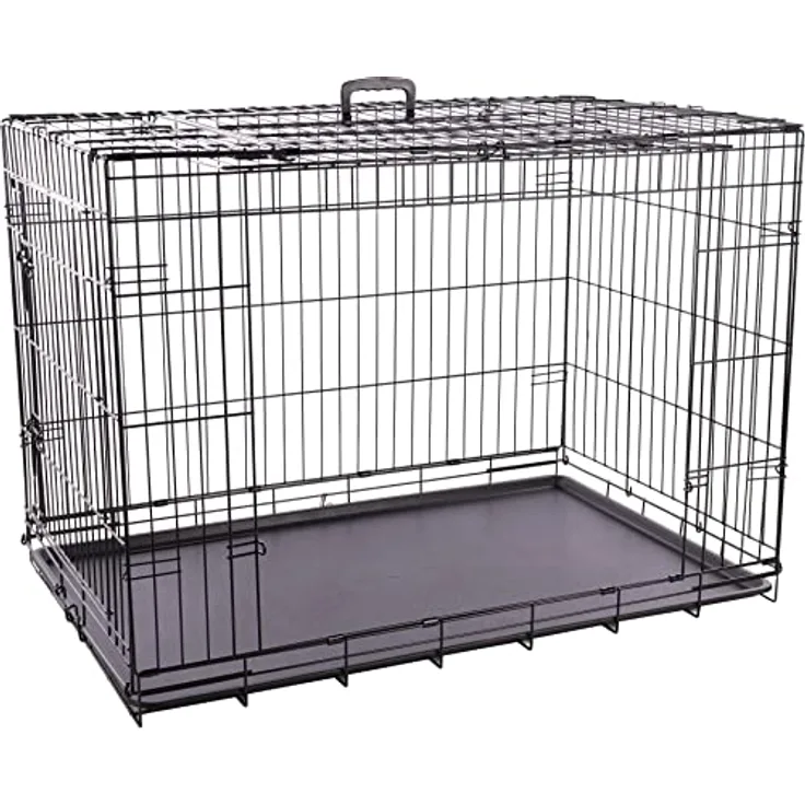 Flamingo Hundekäfig Transportkäfig, Drahtkäfig, faltbar, 77 x 124 x 81,5 cm