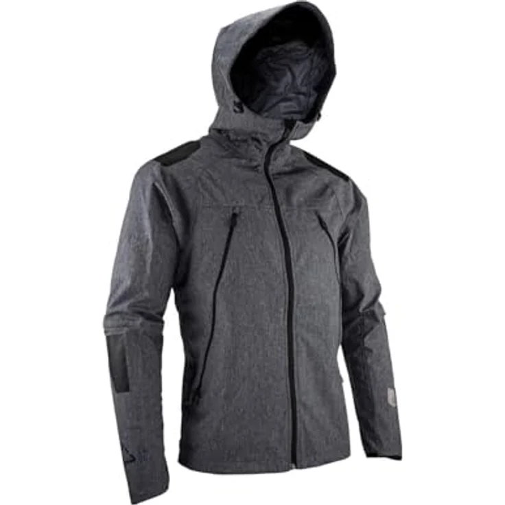 Leatt Velojacke MTB HydraDri 4.0, Damen Softshell-Jacke, wasserdicht und atmungsaktiv, Ride Adaptive Hood, grau, XXL – Bild 1