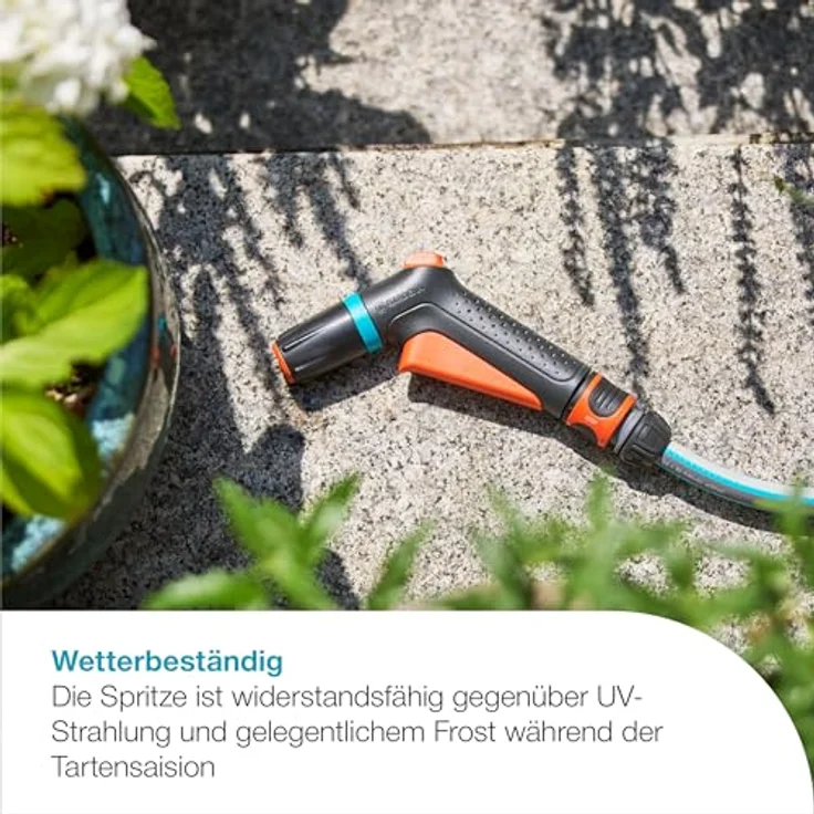 Gardena Reinigungsspritze Classic, Gartenbrause mit zwei Sprühbildern und stufenloser Wassermengenregulierung, UV- und frostbeständig – Bild 4