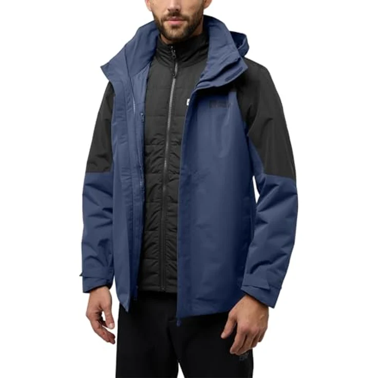 Jack Wolfskin Romberg 3In1 Jacke für Herren, wasserdicht mit Primaloft® Innenjacke, Blau, Größe M – Bild 1