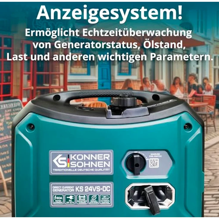 Könner & Söhnen KS 24VS-DC, Gleichstromgenerator 24V 60A DC mit schallgedämpftem Gehäuse, AUTO & MANUELL – Bild 8