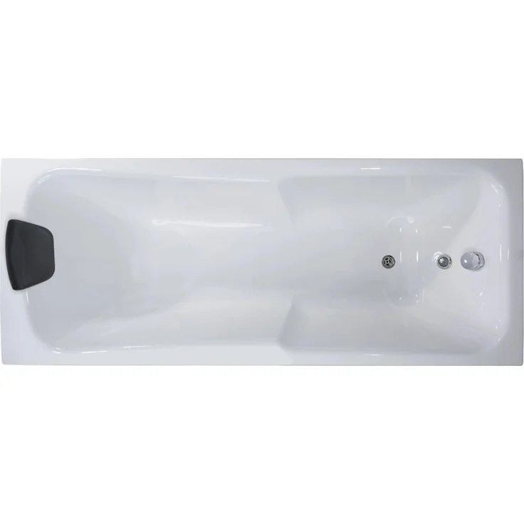 Basera® Badewanne Bali 190 x 75 cm, Hochglanz weiß mit 7 Farben LED-Farblichtambiente und gepolsterter Kopfstütze