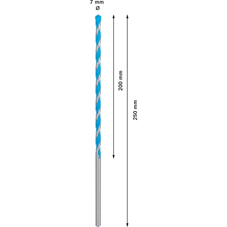 Bosch EXPERT CYL-9 MultiConstruction Bohrer, 7 mm Durchmesser, 200 mm Arbeitslänge, Zylinderschaft – Bild 3