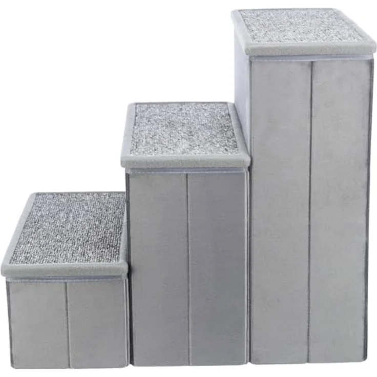 TRIXIE Haustiertreppe Treppe grau für Hunde, belastbar bis zu 50 kg, Maße: 34 x 45 x 50 cm – Bild 3