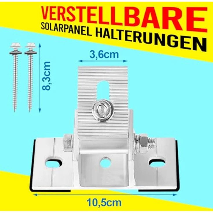 Firend Aufständerung Solarmodul Halterung Balkonkraftwerk Flachdach PV VERSTELB 15-60° (1 Panel SET 30°-60°), verstellbare Länge 700-1160 mm, Aluminium AL6005-T5, Winkel 30-60°, schwarz – Bild 4