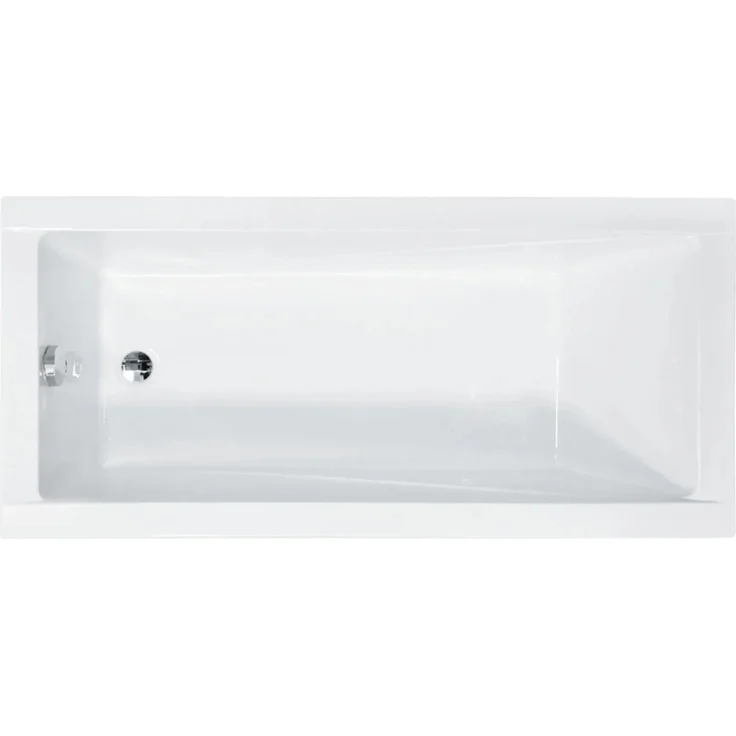 Bad Land Badewanne Rechteck MODERN 180x80, Acryl, inklusive Wannenträger, Bambusablage, Kopfstütze und KODI Ablauf Füße, schneeweiß