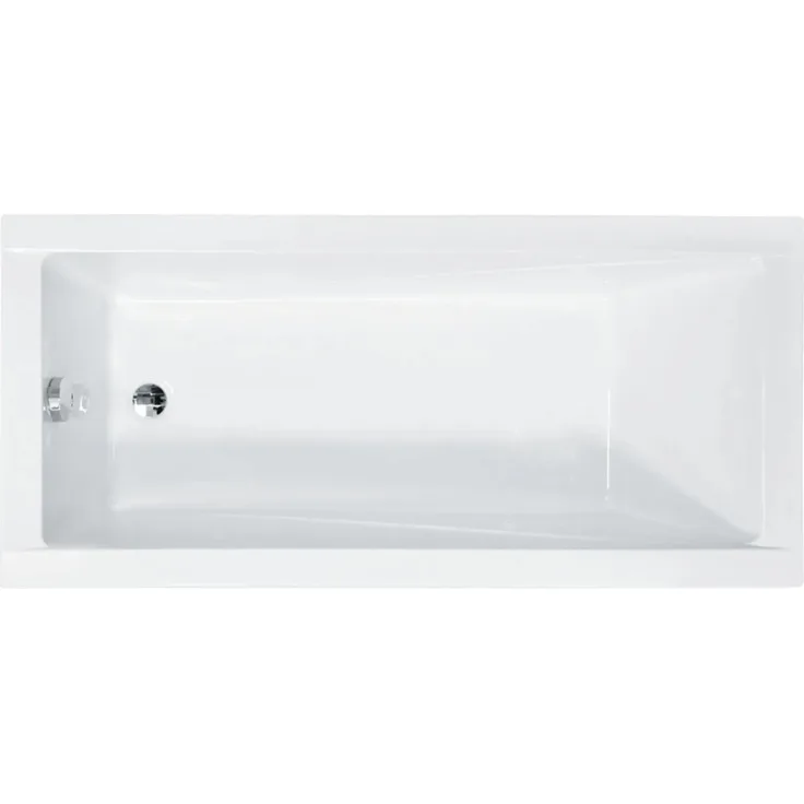 Bad Land Badewanne Rechteck MODERN 180x80, Acryl, inklusive Wannenträger, Bambusablage, Kopfstütze und KODI Ablauf Füße, schneeweiß