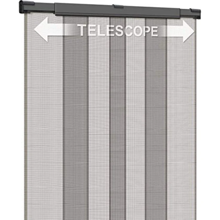 Schellenberg 50655 Insektenschutz Teleskopvorhang, 95 x 220 cm Fliegengitter Vorhang teleskopierbar, mit 3 Lamellen – Bild 3