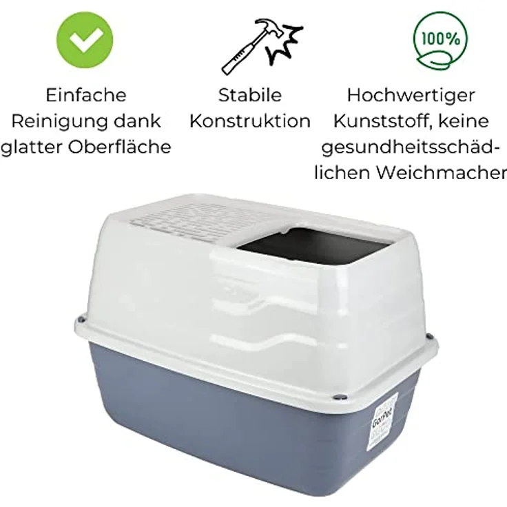 GarPet Hop-In Katzenklo Katzentoilette Top Entry Jump-In XXL Haubentoilette Einstieg Oben Katzen WC Klo – Bild 5