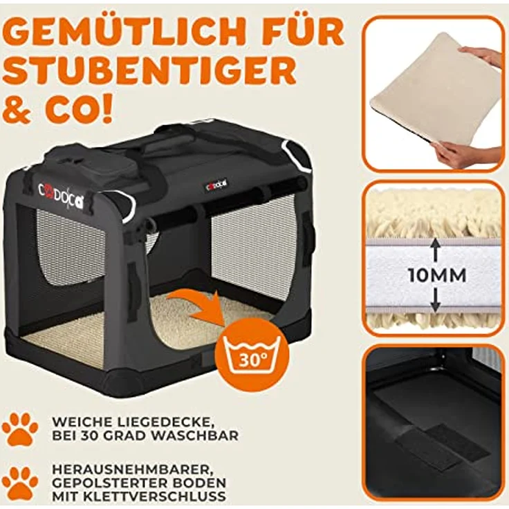 Cadoca Hundetransportbox faltbar Größe M Anthrazit – Bild 6