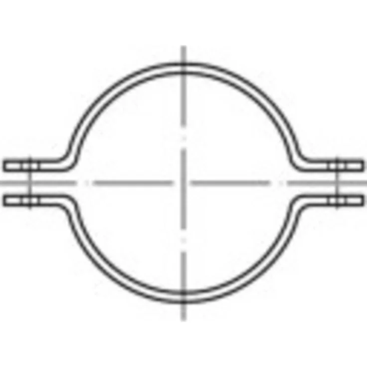 TOOLCRAFT Rohrschellen-Hälften DIN 3567, Edelstahl A4, 140 mm, korrosionsbeständig, 1 Stück, silber