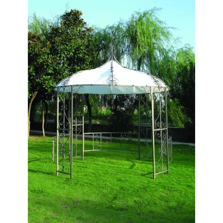 DEGAMO Pavillon-Ersatzdach BURMA, rund 300cm, PVC-beschichtet weiß, wasserdicht – Bild 6