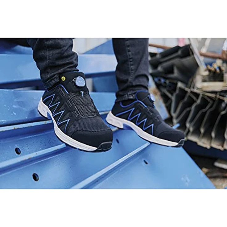 Elten Sicherheitshalbschuh jo_SPEEDY BOA® black-blue, ESD S1P, Gr. 45, atmungsaktives Futter, metallfreie durchtrittsichere Innensohle – Bild 2