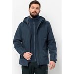 "Jack Wolfskin 3-in-1-Funktionsjacke TAUBENBERG 3IN1 JKT M, wasserdicht, winddicht, atmungsaktiv - blau"
