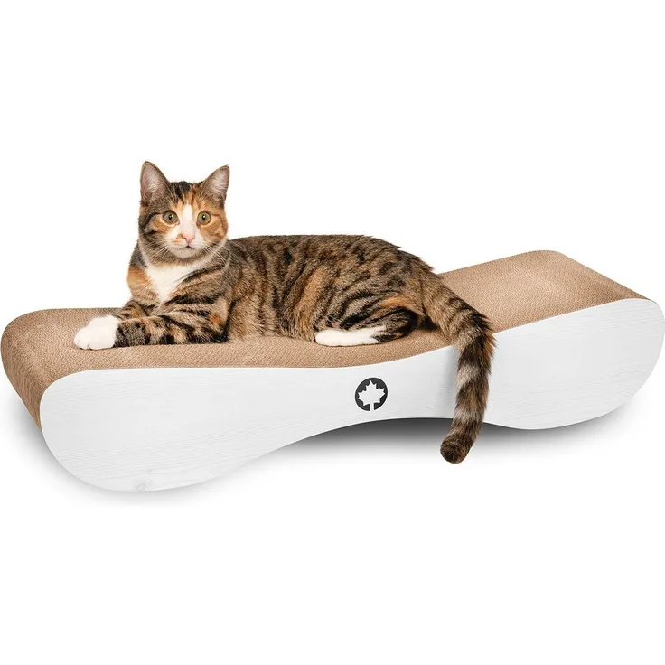 Canadian Cat Company Kratzpappe Satellite 2.0 - hellgrau, XL Kratzmöbel mit Katzenminze, ergonomische Form