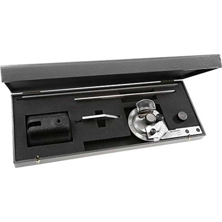 Facom 813B.S Präzisions-Winkelmesser, 0-360° Messbereich, gehärteter Edelstahl, reflexfreie Ablesefläche, skaliert mit Nonius, im stabilen Kasten – Bild 2