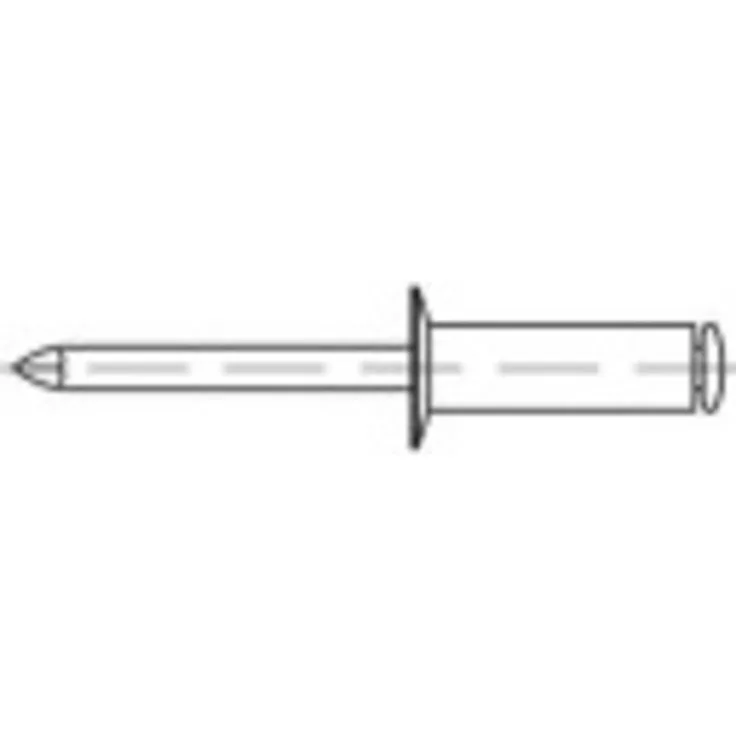 TOOLCRAFT Offene Blindniete, Ø 5mm x L 16mm, Edelstahl, 500 Stück, korrosionsbeständig für Bau- und Reparaturanwendungen