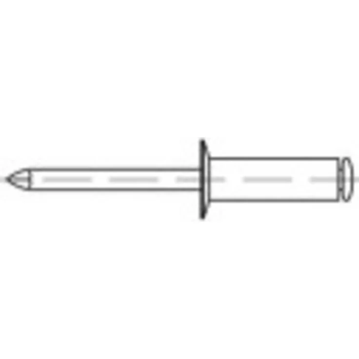 TOOLCRAFT Offene Blindniete, Ø 5mm x L 16mm, Edelstahl, 500 Stück, korrosionsbeständig für Bau- und Reparaturanwendungen