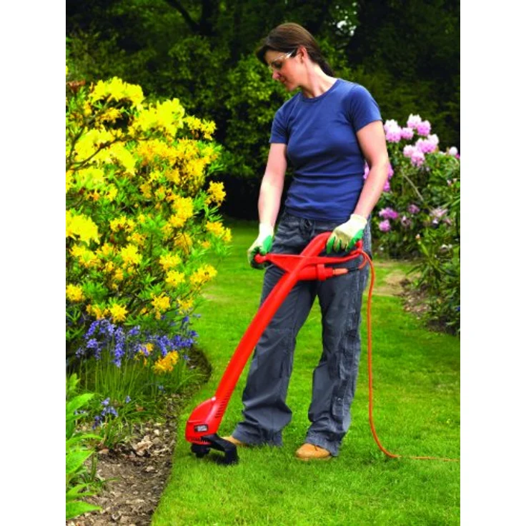 Black+Decker Elektro Rasentrimmer (350W, 25 cm Schnittbreite inkl. Ersatzspule) GL360SB, schwarz orange – Bild 12