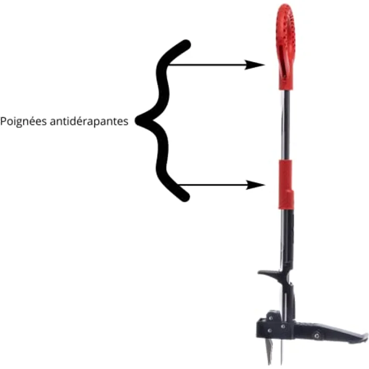 Root Slayer® Unkrautstecher Radius Garden Weeder, 100 cm Gesamtlänge, (1-tlg), Unkrautentferner mit Stiel, rote Ausführung – Bild 4