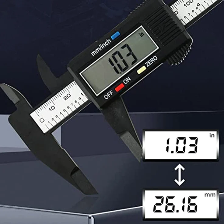 Retoo Digitaler Messschieber 150mm mit Ersatzbatterie, Spritzwasserdicht und Staubdicht Schieblehre mit LCD Bildschirm, Messwerkzeuge für Haushalt & Industrie, Messlehre für Messgenauigkeit – Bild 4