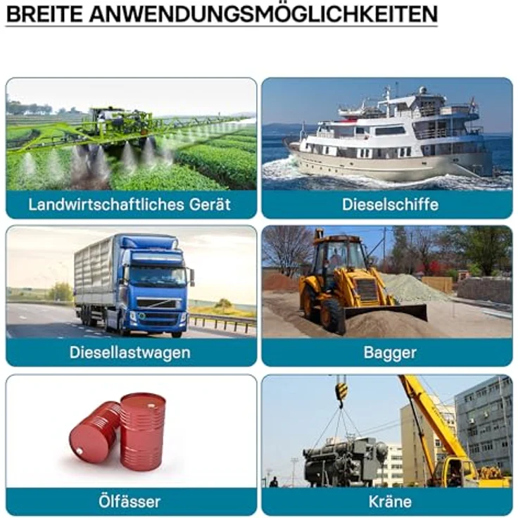 WilTec - Bio Dieselpumpe Heizölpumpe selbstansaugend 230V-750W 80l-min automatische Pistole Umfüllpumpe – Bild 6