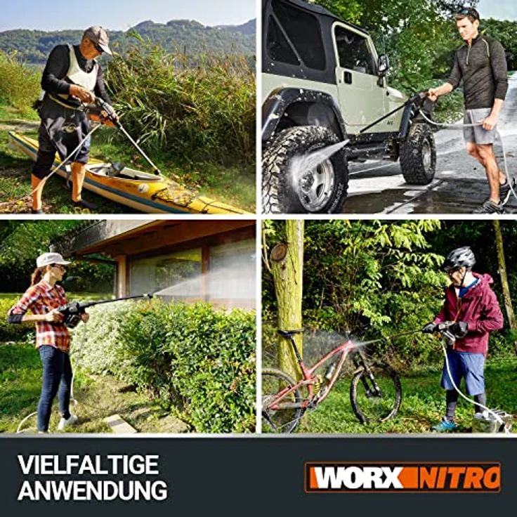 Worx Hochdruckreiniger WG633E (Akkubetrieb, 220 l/h Fließrate, 56 bar) – Bild 7